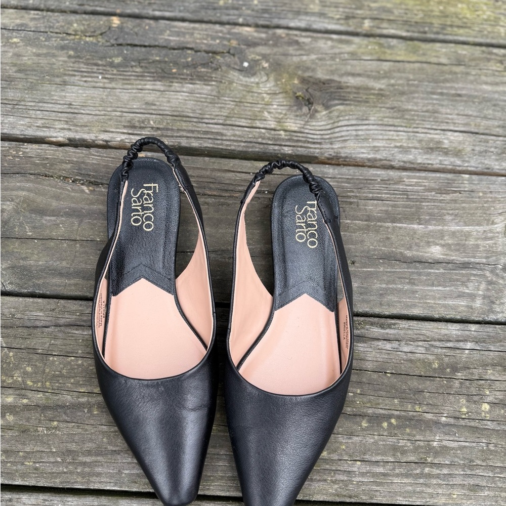 Franco Sarto Black Women's Slingback Flat Shoes